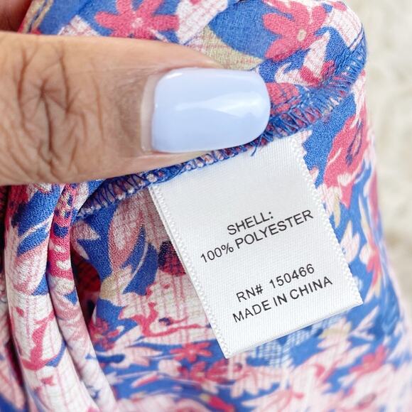 41 Hawthorn Womens  Stitch Fix  Carla Crochet V-Neck Pink Floral Tank Size Small - Picture 5 of 6